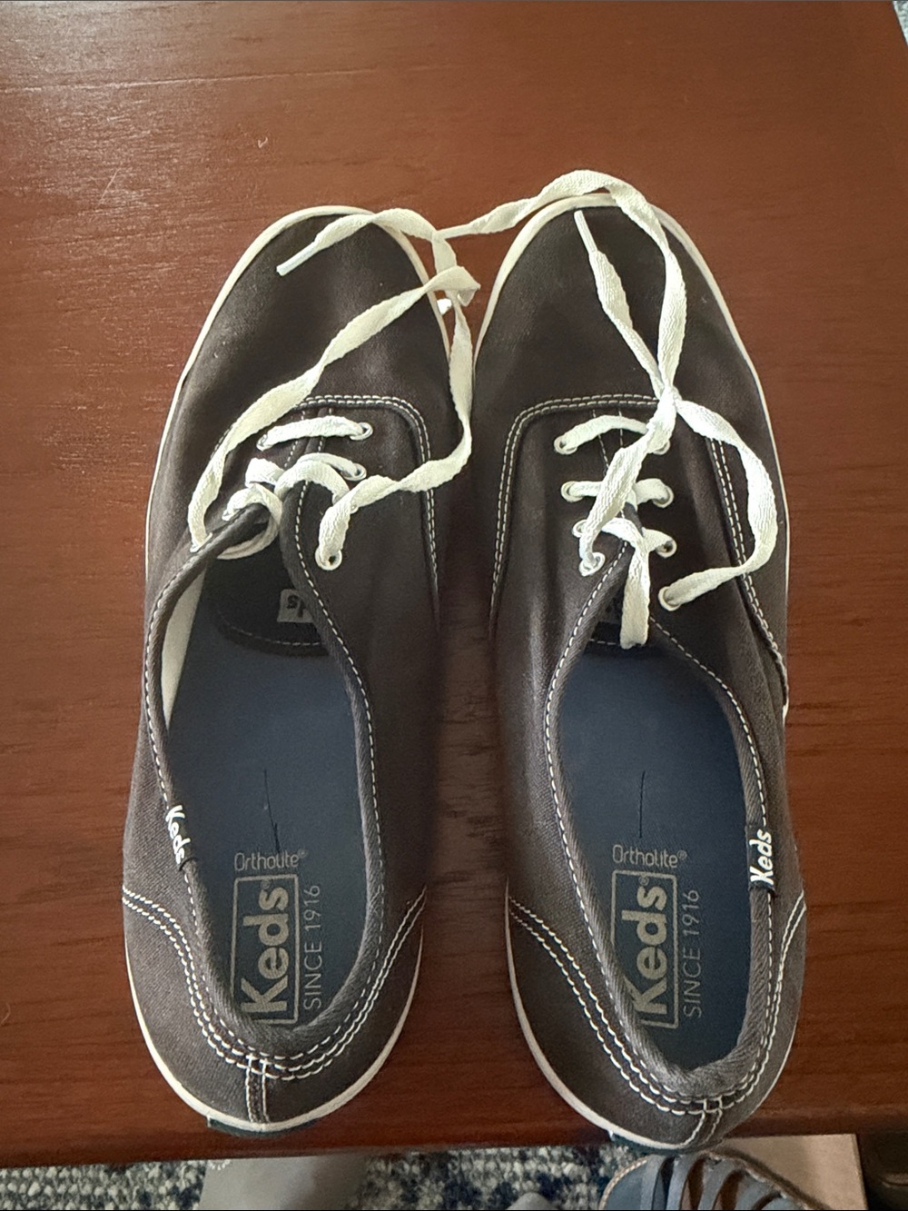 Keds Black Canvas Sneakers with White Laces
